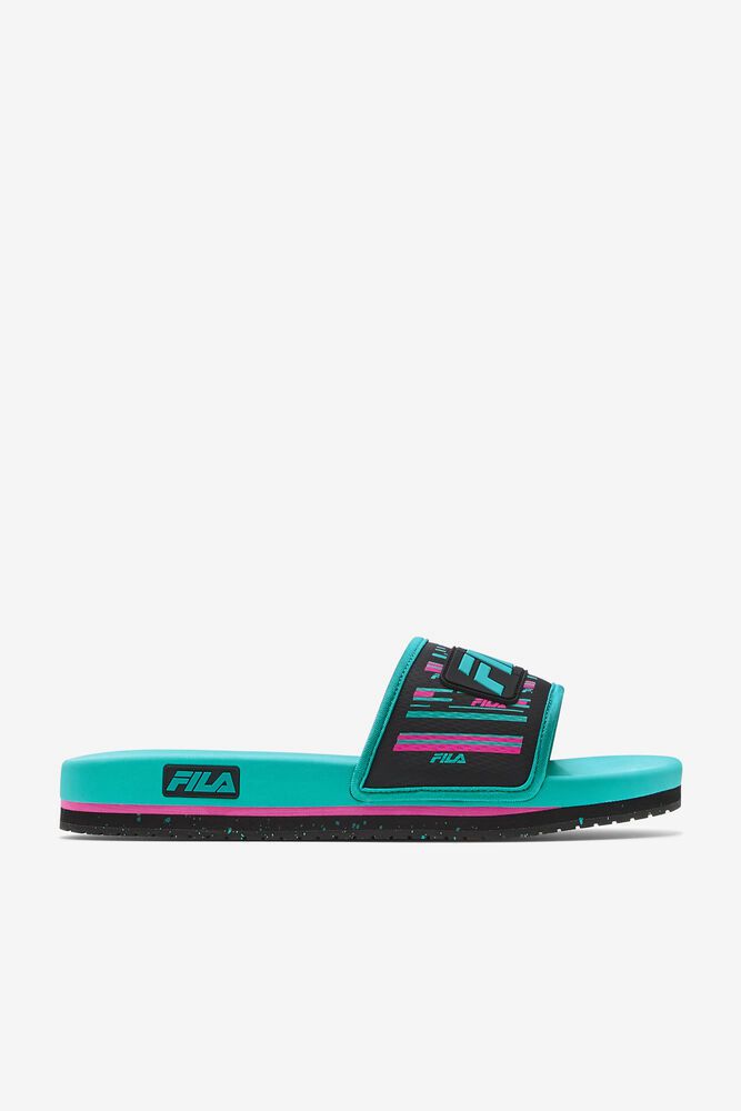 Fila Sandals Lunar Slide Mens Turquoise - India CPZ-526714